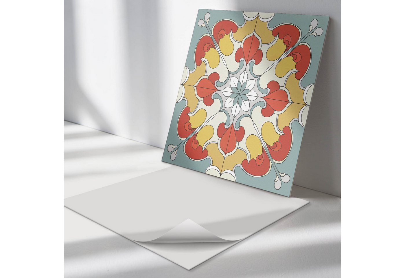 Tulup Spritzschutz Wandverkleidung Blumen-Mandala-Muster Spritzschutz Küchenrückwand, (4-tlg) von Tulup