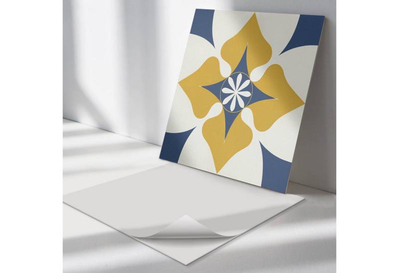 Tulup Spritzschutz Wandverkleidung Blumenmuster mit Symmetrie Spritzschutz Küchenrückwand, (4-tlg) von Tulup