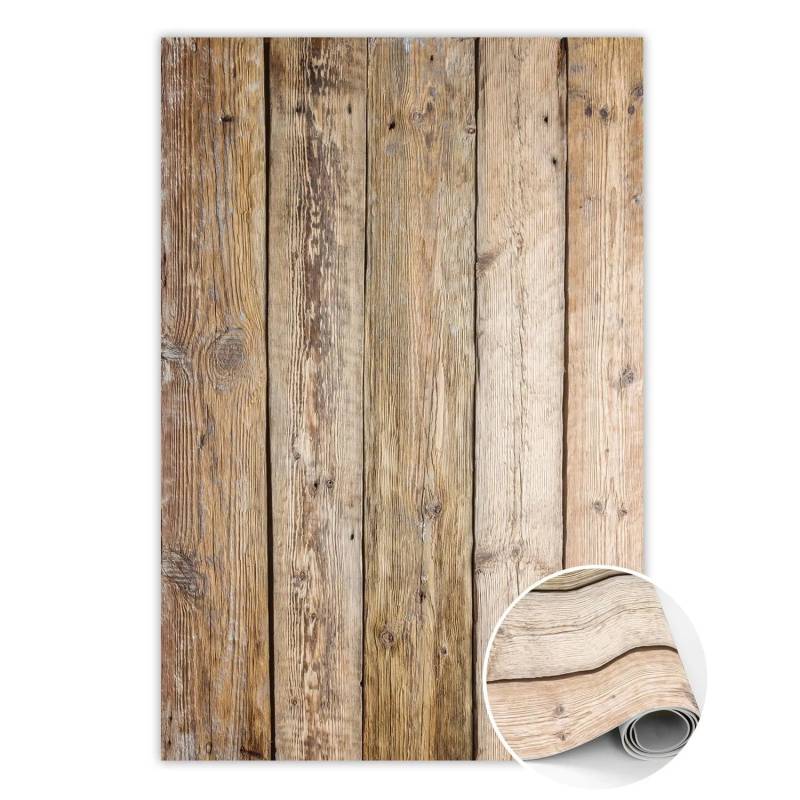 Tulup Teppich Boards Vloerkleed Op Vinyl 80x120 cm Braun Vinyl Vloerkleed Vinyl Tapijt Rechteckig PVC Mat von Tulup