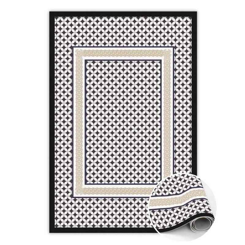 Tulup Teppich Geometrisches Geflecht PVC Tapijt 100x150 cm Schwarz Vloerkleed Vinyl PVC Vloer Mat Rechteckig PVC Floor Mat Tulup Teppich Geometrisches Geflecht PVC Tapijt 100x150 cm Schwarz Vloerkleed Vinyl PVC Vloer Mat Rechteckig PVC Floor Mat von Tulup