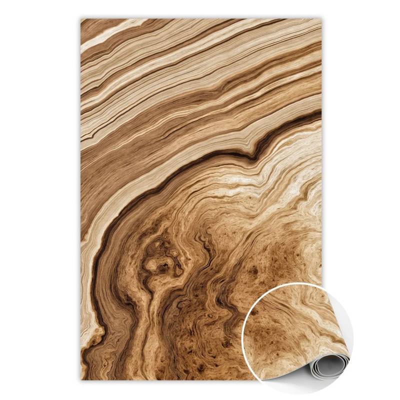 Tulup Teppich Holzkrüge Vloerkleed Vinyl 120x180 cm Braun PVC Vloer Mat PVC Floor Mat Rechteckig Vinylmat von Tulup