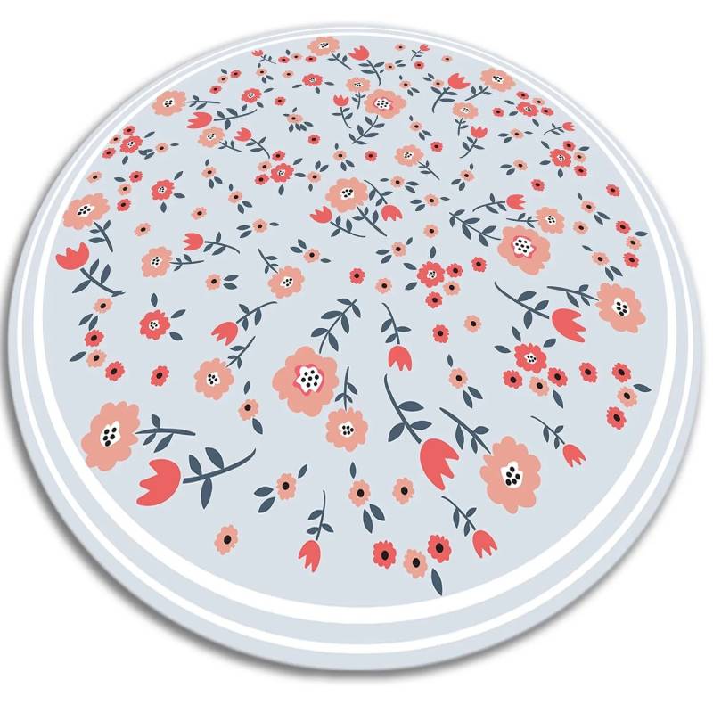 Tulup Teppich Landblumen PVC Tapijt 60x60 cm Blau Vloerkleed Vinyl PVC Vloer Mat Runden PVC Floor Mat Tulup Teppich Landblumen PVC Tapijt 60x60 cm Blau Vloerkleed Vinyl PVC Vloer Mat Runden PVC Floor Mat von Tulup