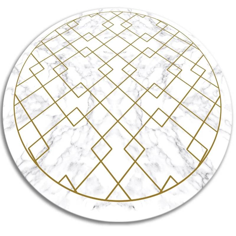 Tulup Teppich Mit Marmor Verziert Vloerkleed Op Vinyl 60x60 cm Braun Vinyl Tapijt Vinyl Tapijt Runden PVC Mat von Tulup