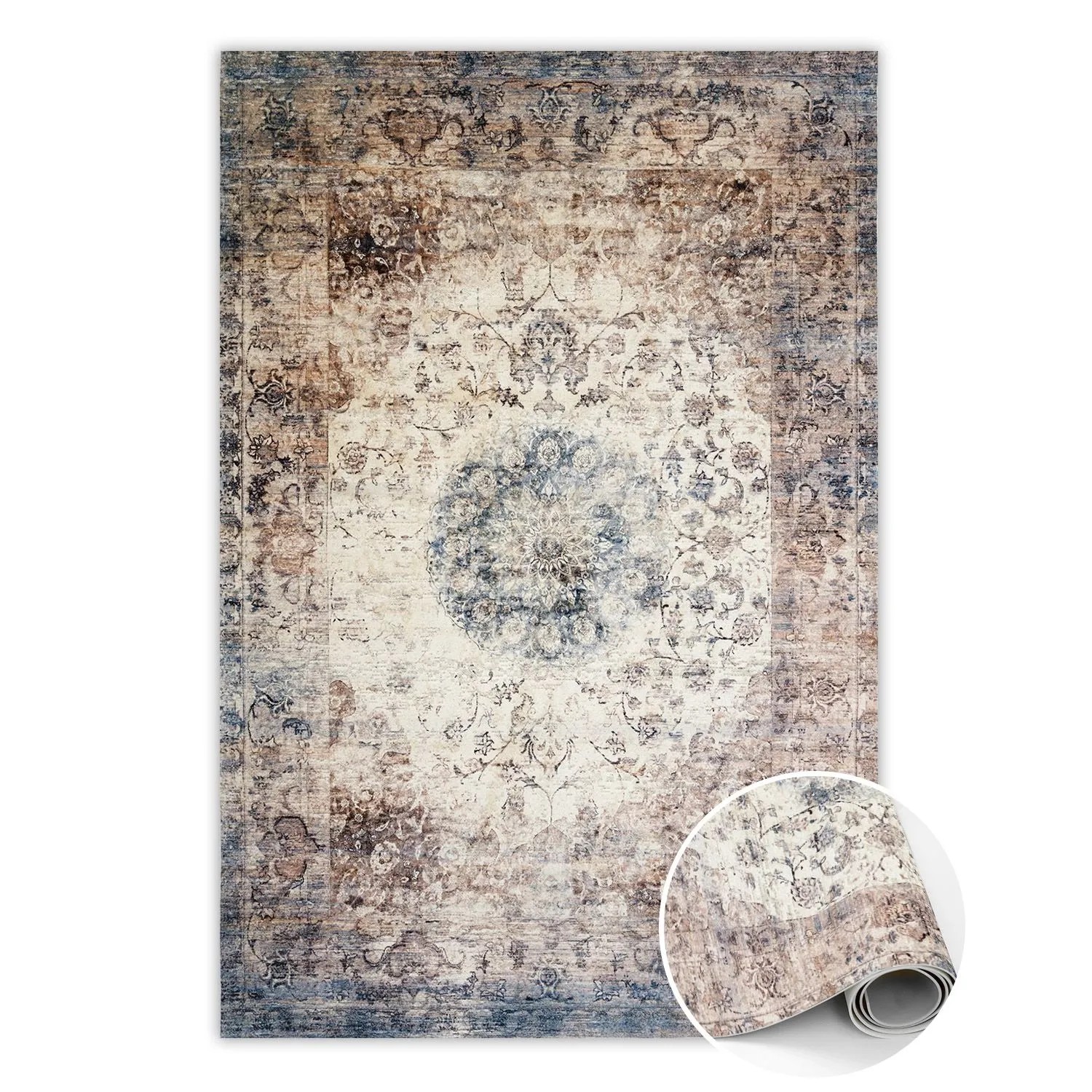 Tulup Teppich Persische Geometrie PVC Vloer Mat 60x90 cm Beige PVC Floor Mat Vinylmat Rechteckig Vloerkleed Op Vinyl Tulup Teppich Persische Geometrie PVC Vloer Mat 60x90 cm Beige PVC Floor Mat Vinylmat Rechteckig Vloerkleed Op Vinyl von Tulup