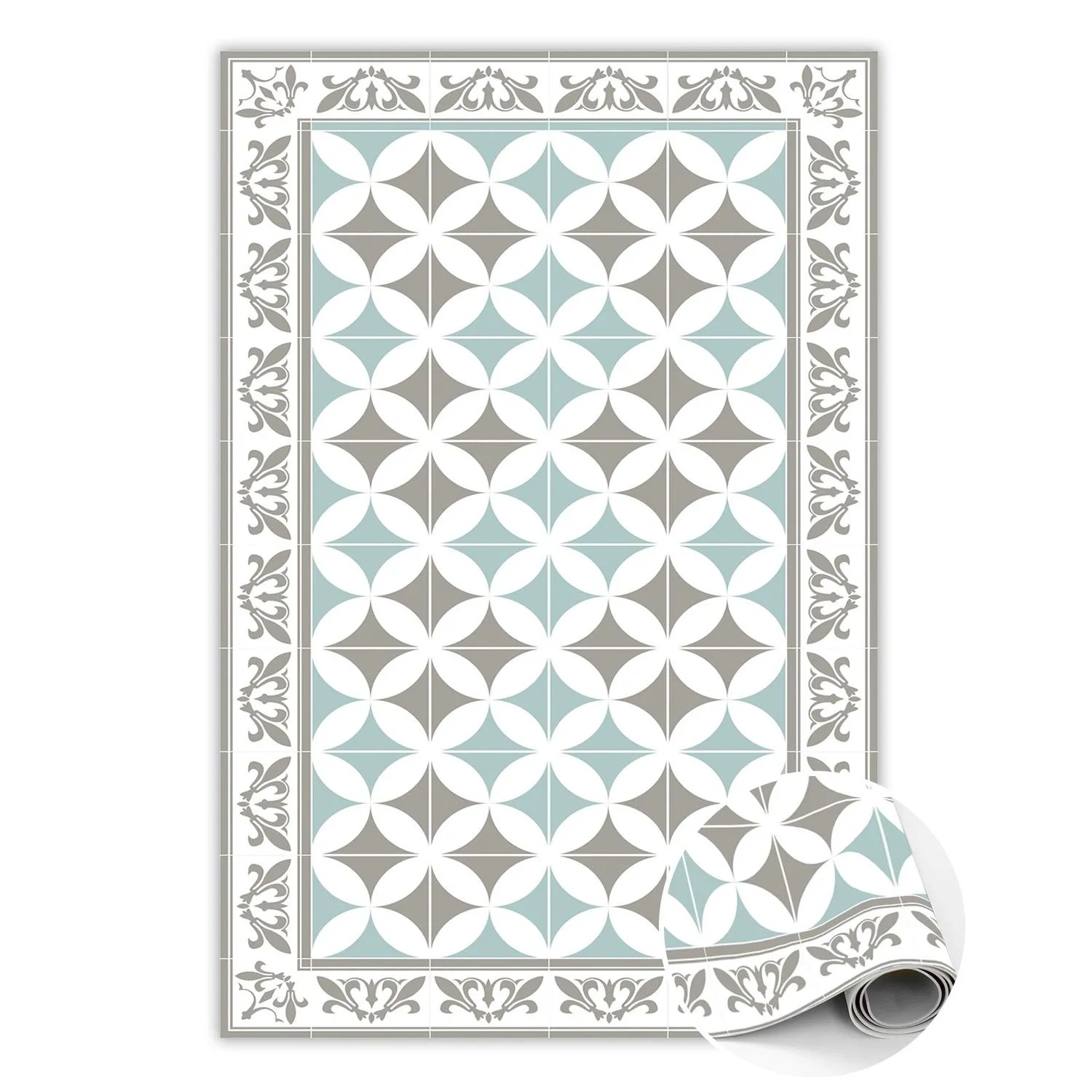 Tulup Teppich Portugiesische Fliesen PVC Mat 140x210 cm Weiß Tapijt Vinyl PVC Tapijt Rechteckig Vloerkleed Vinyl Tulup Teppich Portugiesische Fliesen PVC Mat 140x210 cm Weiß Tapijt Vinyl PVC Tapijt Rechteckig Vloerkleed Vinyl von Tulup