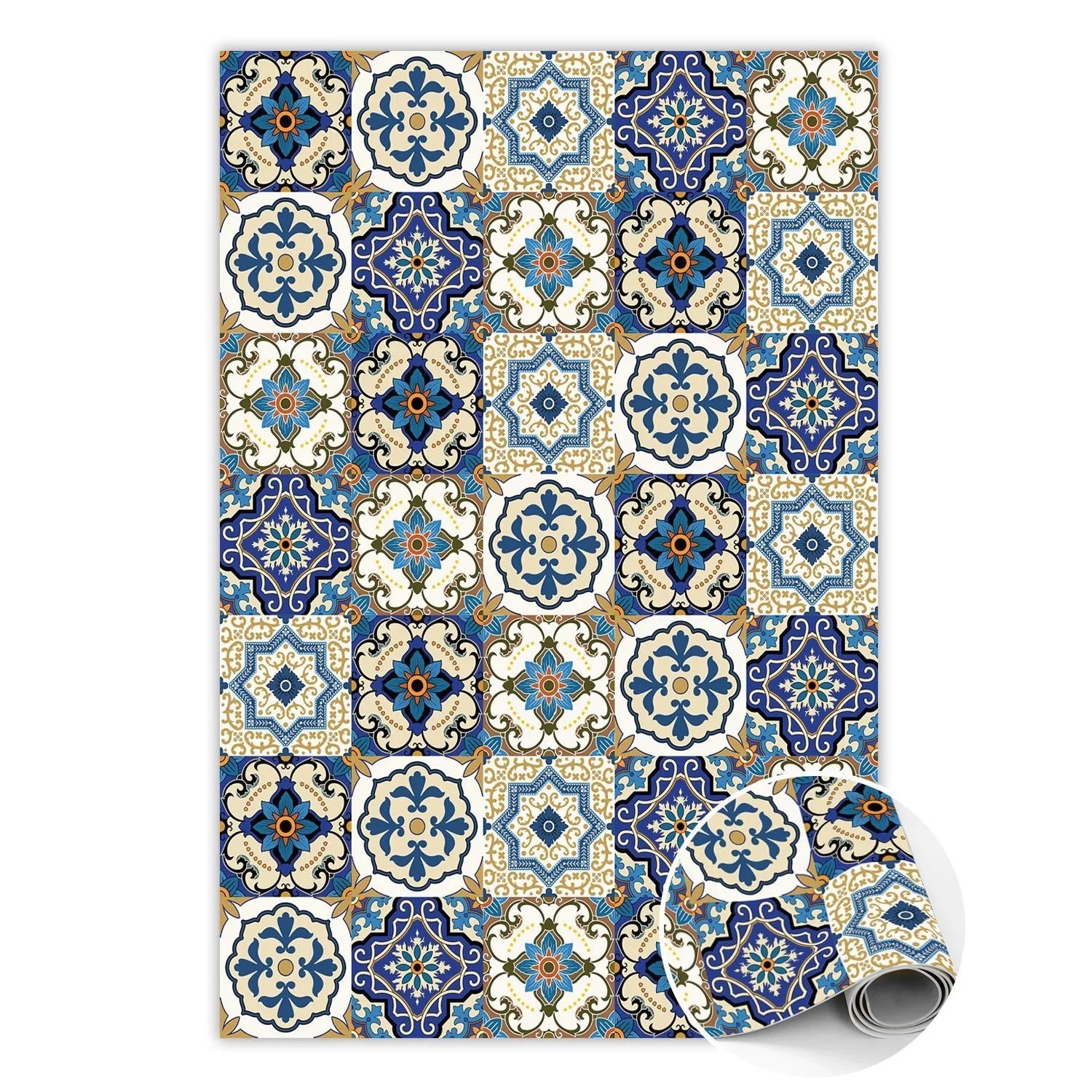 Tulup Teppich Portugiesische Fliesen PVC Vloer Mat 100x150 cm Gelb PVC Floor Mat Vinylmat Rechteckig Vloerkleed Op Vinyl Tulup Teppich Portugiesische Fliesen PVC Vloer Mat 100x150 cm Gelb PVC Floor Mat Vinylmat Rechteckig Vloerkleed Op Vinyl von Tulup