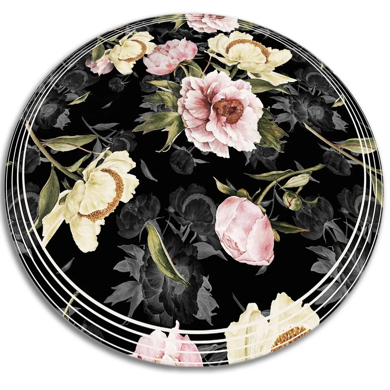 Tulup Teppich Rosen PVC Mat 80x80 cm Braun Tapijt Vinyl PVC Tapijt Runden Vloerkleed Vinyl Tulup Teppich Rosen PVC Mat 80x80 cm Braun Tapijt Vinyl PVC Tapijt Runden Vloerkleed Vinyl von Tulup