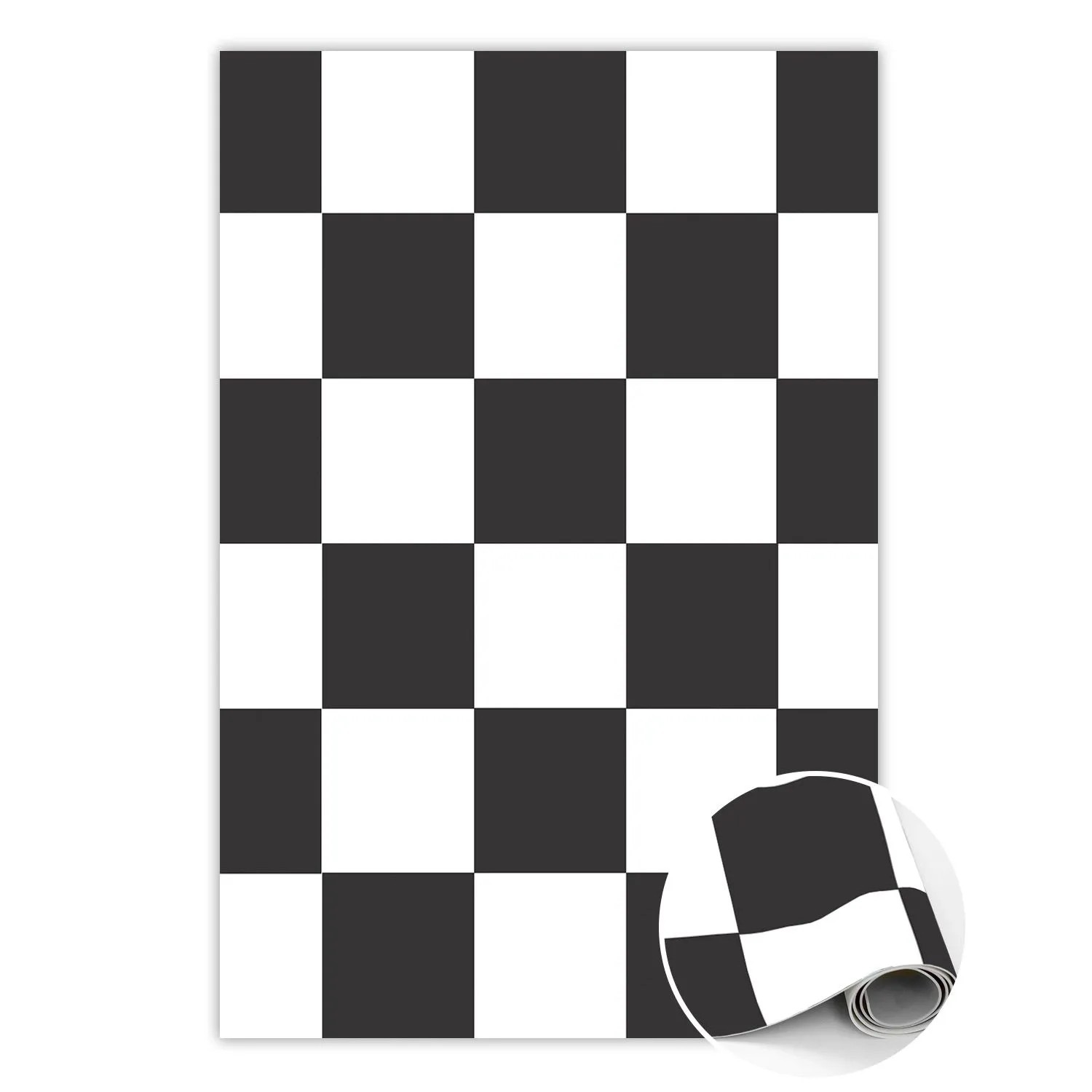 Tulup Teppich Schachbrett Vinyl Tapijt 120x180 cm Schwarz PVC Mat Tapijt Vinyl Rechteckig PVC Tapijt Tulup Teppich Schachbrett Vinyl Tapijt 120x180 cm Schwarz PVC Mat Tapijt Vinyl Rechteckig PVC Tapijt von Tulup