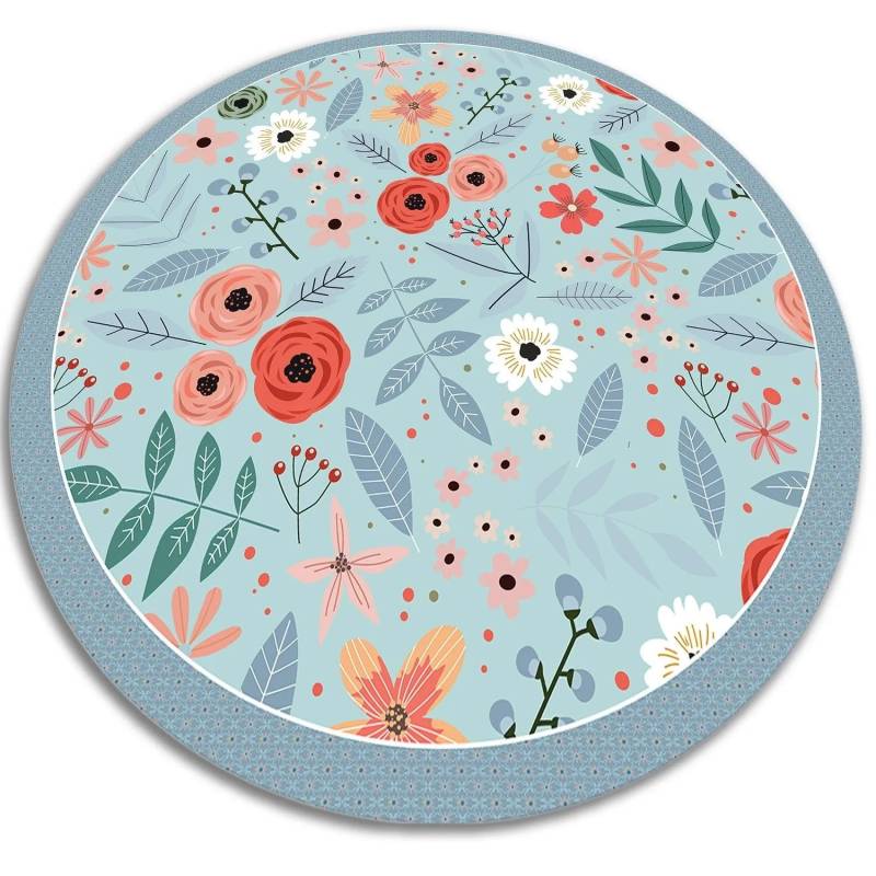 Tulup Teppich Wiesenblumen PVC Tapijt 70x70 cm Blau Vloerkleed Vinyl PVC Vloer Mat Runden PVC Floor Mat Tulup Teppich Wiesenblumen PVC Tapijt 70x70 cm Blau Vloerkleed Vinyl PVC Vloer Mat Runden PVC Floor Mat von Tulup
