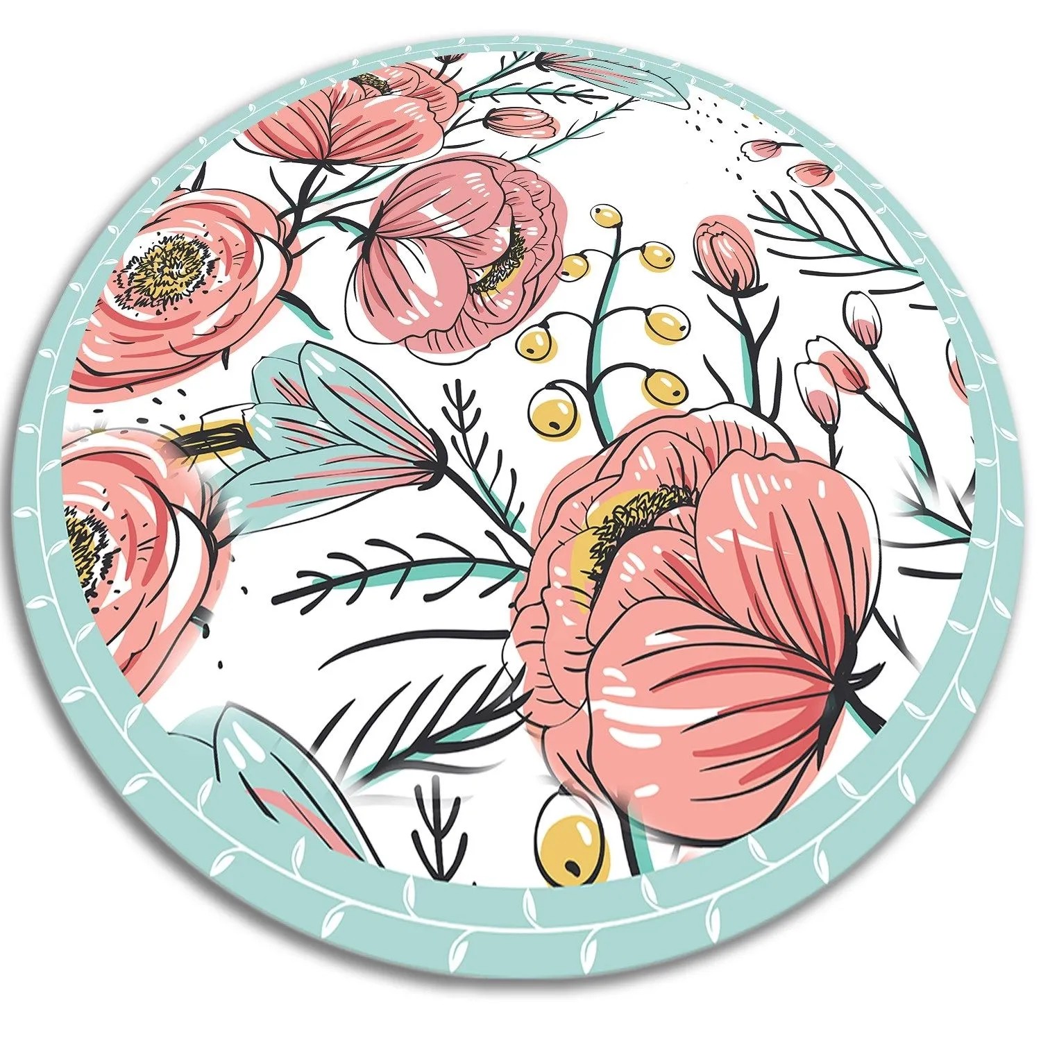 Tulup Teppich Zarte Blüten PVC Tapijt 90x90 cm Rot Vloerkleed Vinyl PVC Vloer Mat Runden PVC Floor Mat Tulup Teppich Zarte Blüten PVC Tapijt 90x90 cm Rot Vloerkleed Vinyl PVC Vloer Mat Runden PVC Floor Mat von Tulup