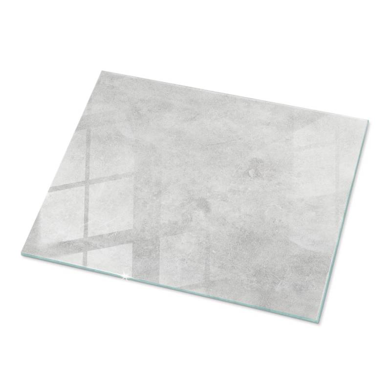 Tulup Tischplatte Betonstruktur mit Kratzern Glas für Tischplatte 80x60 cm Grau Tischplatte Rechteckige Tischplatte aus Glas Gartentischplatte von Tulup