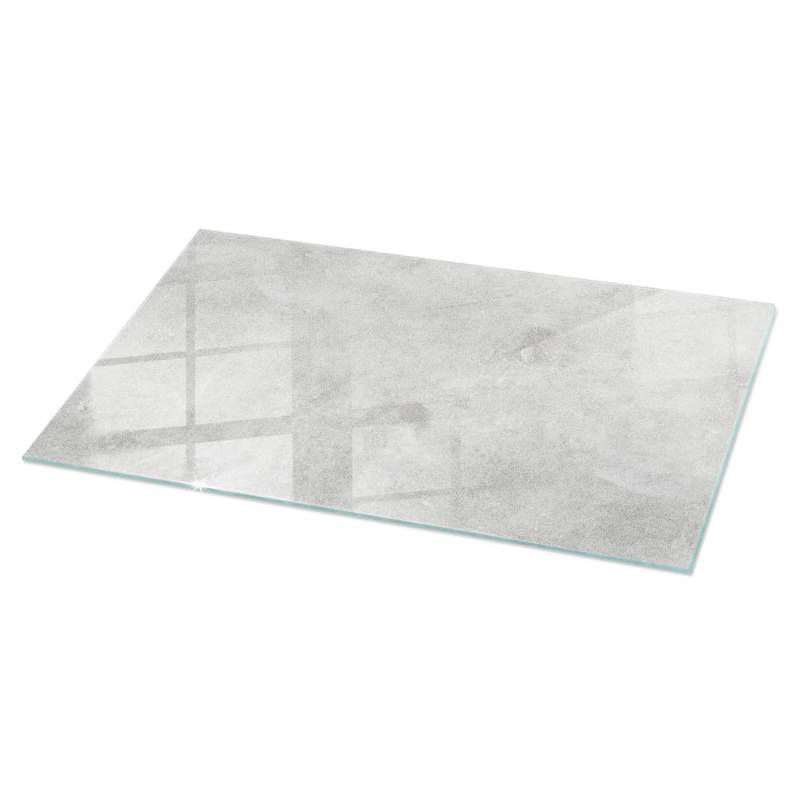 Tulup Tischplatte Betonstruktur mit Kratzern Tischplatte aus Glas 140x70 cm Grau Tischplatte Glasplatte für Rechteckigen Tisch Glas für Tischplatte von Tulup