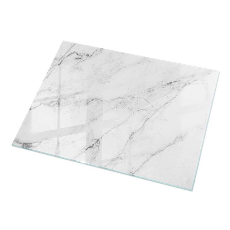 Tulup Tischplatte Marmoroberflächenmuster Tischplatte aus Glas 120x80 cm Weiß Tischplatte Tischplatte Rund Glas für Tischplatte von Tulup