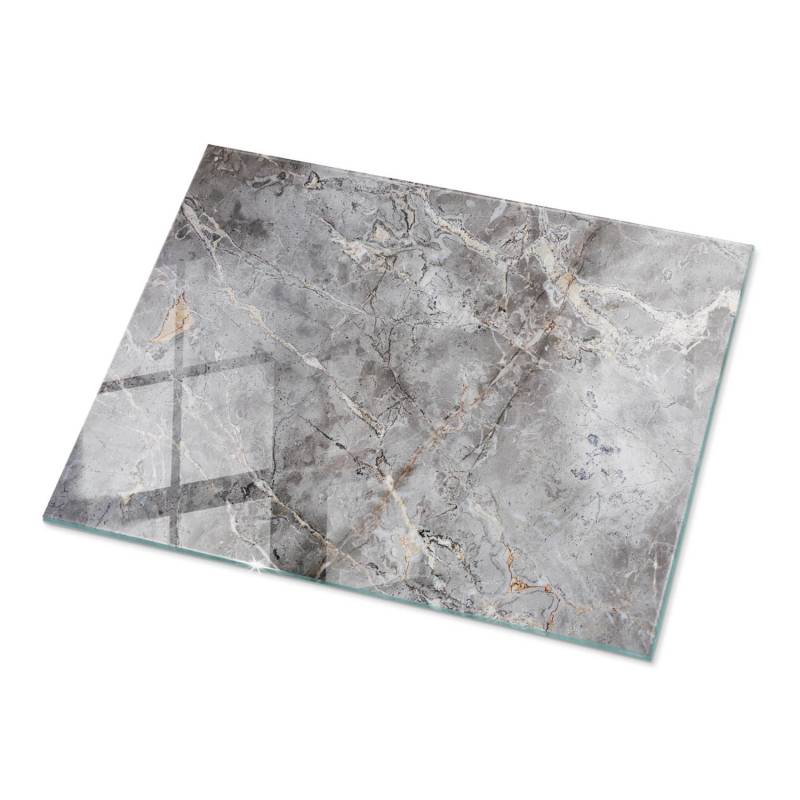 Tulup Tischplatte Natürliches Marmormuster Glastischplatte 80x60 cm Grau Tischplatte Rechteckige Tischplatte aus Glas Tischplatte aus Glas von Tulup