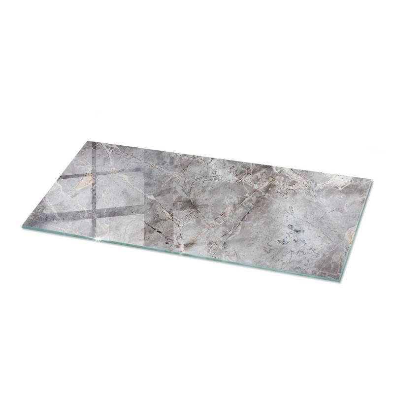 Tulup Tischplatte Natürliches Marmormuster Tischplatte aus Glas 125x50 cm Grau Tischplatte Tischplatte Rechteckig Glas für Tischplatte von Tulup