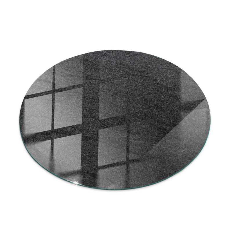 Tulup Tischplatte Natursteinstruktur Glas für Tischplatte 50x50 cm Schwarz Tischplatte Runde Tischplatte Gartentischplatte von Tulup