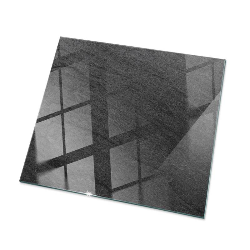 Tulup Tischplatte Natursteinstruktur Tischplatte aus Glas 50x50 cm Schwarz Tischplatte Quadratische Tischplatte Glas für Tischplatte von Tulup