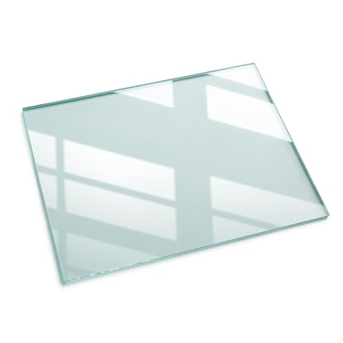Tulup Tischplatte Rechteckige 80x60 cm Klarglas für Küche und Esszimmer Auswechselbare Platte Transparent Tafelglas mit Pads Geschliffene Kanten Dekoration Gehärtetes Glas von Tulup