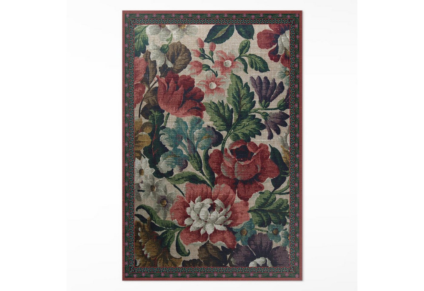Tulup Vinylteppich Grün, Zarte Blumen voller Farben Teppich PVC, Vinyl Bodenmatte, Höhe: 90 mm Tulup Vinylteppich Grün, Zarte Blumen voller Farben Teppich PVC, Vinyl Bodenmatte, Höhe: 90 mm von Tulup