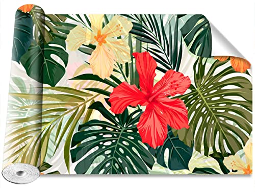 Tulup Wandmalereien Moderne 312x219 cm Salon Material mit bedrucktem Dekor Küche Schlafzimmer Tapetenrolle 3D - Hawaiianische Pflanzen von Tulup