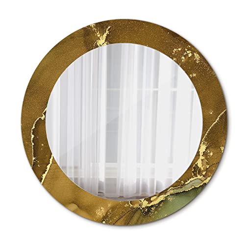 Tulup Wandspiegel Rund Ø 60 cm Bedruckter Spiegel Designer-Spiegel Runder Spiegel Wand - metallisch wirbelt von Tulup