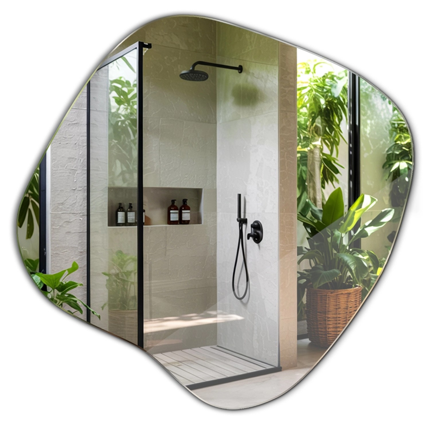 Tulup Wandspiegel Unregelmäßiger Spiegel 57x57,7 cm Moderner Spiegel Wandspiegel Organisch Schlafzimmer Spiegel Tulup Wandspiegel Unregelmäßiger Spiegel 57x57,7 cm Moderner Spiegel Wandspiegel Organisch Schlafzimmer Spiegel von Tulup