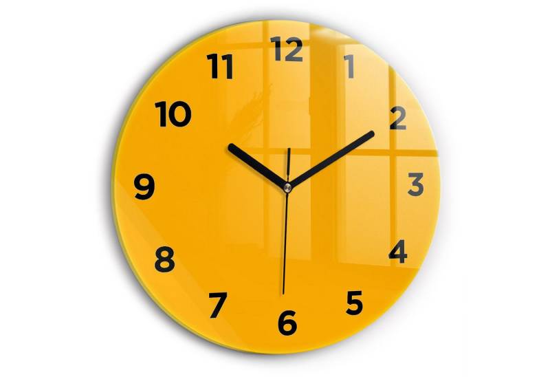 Tulup Wanduhr Glasrunde Uhr Moderne Glaswanduhr 30 cm Uhr aus gehärtetem Glas von Tulup