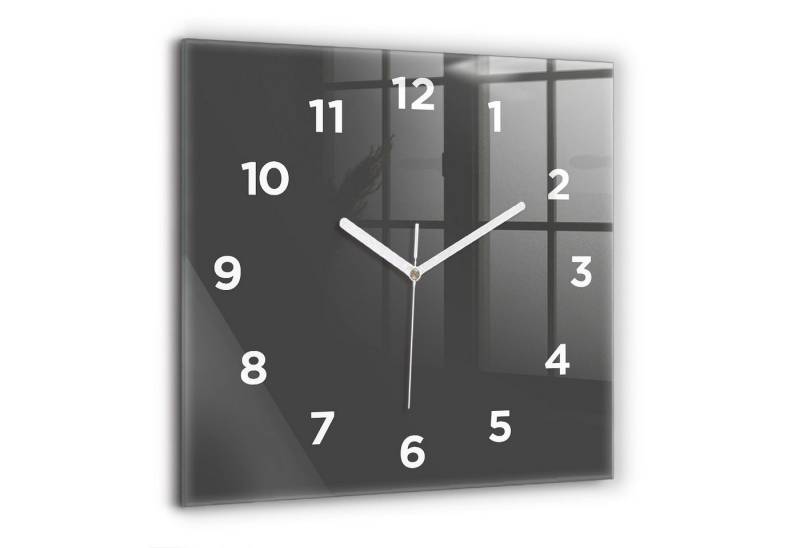 Tulup Wanduhr Glasuhr Quadratische Wanduhr 60x60 cm Uhr Aus Gehärtetem Glas von Tulup