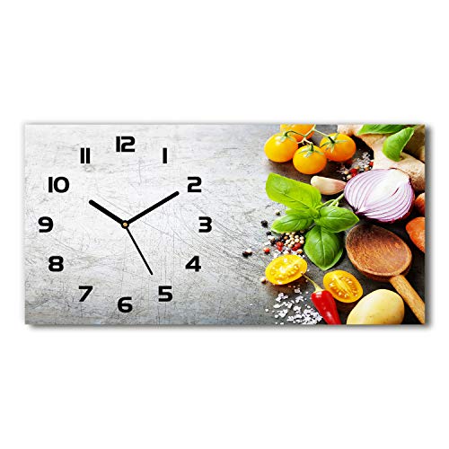 Tulup Wanduhr aus Glas 60x30 cm Glas Uhr Bild Glasuhr Gehärtetes Glas Küchenuhren - Schwarze Zeiger - Gemüse Tulup Wanduhr aus Glas 60x30 cm Glas Uhr Bild Glasuhr Gehärtetes Glas Küchenuhren - Schwarze Zeiger - Gemüse von Tulup