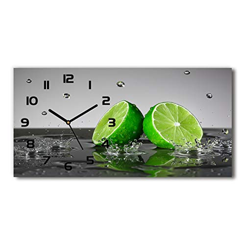 Tulup Wanduhr aus Glas 60x30 cm Glas Uhr Bild Glasuhr Gehärtetes Glas Küchenuhren - Schwarze Zeiger - Limonka im Wasser Tulup Wanduhr aus Glas 60x30 cm Glas Uhr Bild Glasuhr Gehärtetes Glas Küchenuhren - Schwarze Zeiger - Limonka im Wasser von Tulup