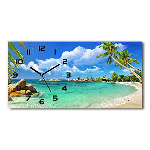Tulup Wanduhr aus Glas 60x30 cm Glas Uhr Bild Glasuhr Gehärtetes Glas Küchenuhren - Schwarze Zeiger - Seychellen-Strand Tulup Wanduhr aus Glas 60x30 cm Glas Uhr Bild Glasuhr Gehärtetes Glas Küchenuhren - Schwarze Zeiger - Seychellen-Strand von Tulup