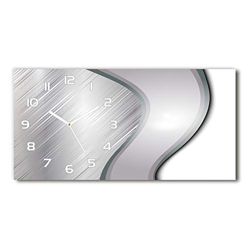 Tulup Wanduhr aus Glas 60x30 cm Glas Uhr Bild Glasuhr Gehärtetes Glas Küchenuhren - weiße Zeiger - Metallisch Motiv von Tulup