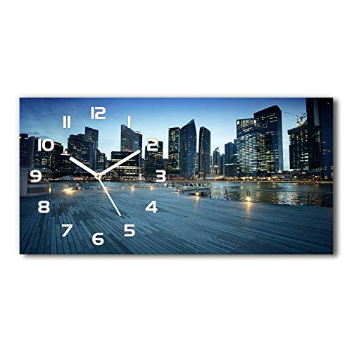 Tulup Wanduhr aus Glas 60x30 cm Glas Uhr Bild Glasuhr Gehärtetes Glas Küchenuhren - weiße Zeiger - Singapur bei Nacht Tulup Wanduhr aus Glas 60x30 cm Glas Uhr Bild Glasuhr Gehärtetes Glas Küchenuhren - weiße Zeiger - Singapur bei Nacht von Tulup