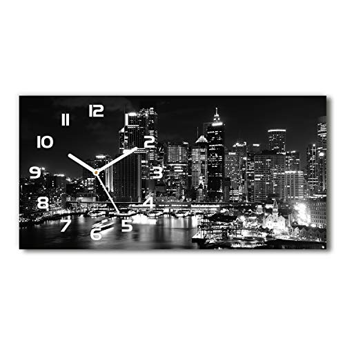 Tulup Wanduhr aus Glas 60x30 cm Glas Uhr Bild Glasuhr Gehärtetes Glas Küchenuhren - weiße Zeiger - Sydney bei Nacht Tulup Wanduhr aus Glas 60x30 cm Glas Uhr Bild Glasuhr Gehärtetes Glas Küchenuhren - weiße Zeiger - Sydney bei Nacht von Tulup