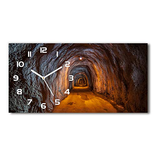 Tulup Wanduhr aus Glas 60x30 cm Glas Uhr Bild Glasuhr Gehärtetes Glas Küchenuhren - weiße Zeiger - U-Bahn-Tunnel von Tulup