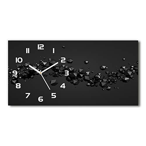 Tulup Wanduhr aus Glas 60x30 cm Uhr Bild Glasuhr Gehärtetes Glas Küchenuhren - weiße Zeiger - 3D-Abstraktion von Tulup
