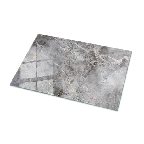 Tulup XXL Tischplatte 100x70 cm Rechteckige Gehärtetes Glas Modernes Design Dekoration Geschliffene Kanten Tafelglas für Küche und Esszimmer Auswechselbare Platte - Motiv Natürlicher Marmor von Tulup