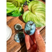Labradorit Handschmeichler, High Flash Kristalle, Drittes Auge Getrommelt Kristall Sorgenstein Schutz, Heilende Kristalle von TumbledShop
