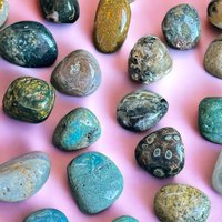 Ozean Jaspis Stein, Fancy Pastell Ocean Kristall, Trommelsteine, Gesundheit Stärke Glück Optimismus von TumbledShop