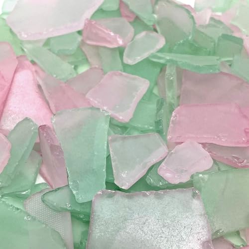 Tumbler Home Seeglas zum Basteln, Dekoration und Vasenfüller, 750 ml, mattiertes rosa und minzfarbenes Seeglasstücke, recyceltes Strandglas in Großpackung und glattes Seeglas für DIY-Kunst Tumbler Home Seeglas zum Basteln, Dekoration und Vasenfüller, 750 ml, mattiertes rosa und minzfarbenes Seeglasstücke, recyceltes Strandglas in Großpackung und glattes Seeglas für DIY-Kunst von Tumbler Home