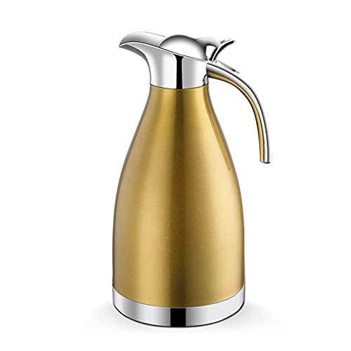 Isolierte Thermoskanne Isolierkanne 2L Vakuum doppelwandiger Edelstahl Kaffeekanne Teekanne Wasserkaraffe Thermosflaschen (Gold) von Tumblre