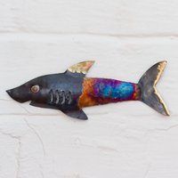 Recyceltes Metall Hai Hängende Dekoration - 16 cm von TumiaLAC