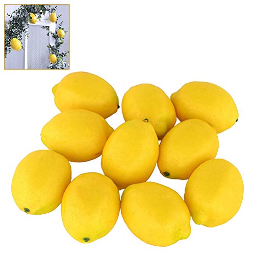 Tumnea Künstliche Zitronen, Kunstfrüchte Künstliche Gelbe Zitronen für zu Hause Küche Gefälschte Obstschale Zitronen Kranz Girlande Dekoration - 10PCS von Tumnea