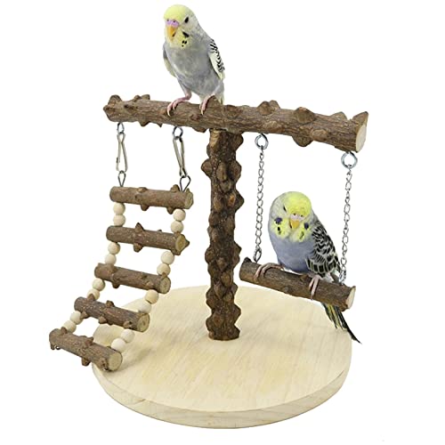 Parrot Spielplatz | Holz-Parachit-Spielplatz | Mit Leiter und Schaukel Kleinvögel Ständer für Vogelkäfige Parrot Spielplatz | Holz-Parachit-Spielplatz | Mit Leiter und Schaukel Kleinvögel Ständer für Vogelkäfige von Tumotsit