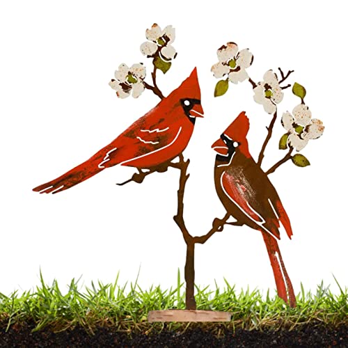 Rusty Birds Yard Art - Roste Brüste und Beeren Dekorative Gartenkunst - Backyard Bird Tree Branch Hof Terrasse Außendekoration von Tumotsit