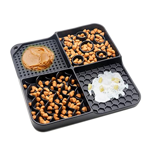 Für Hunde und Katzen - Silikon zum Lecken von Hunden und Katzen, Futternäpfe für langsame Fütterung, 20 x 20 x 2,3 cm, Matte für Hundefutter, Pad von Tumotsit