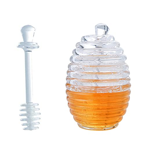Honiggläser mit Deckel und Löffel, langlebiges Honigglas in Bienenform, Honigsirup, Honigglas, Honigglas, für die Küche zu Hause von Tumotsit