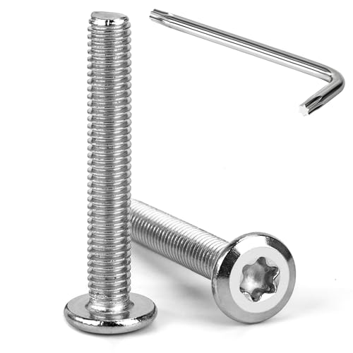 Tunejoy 20 Stück Flachkopfschrauben Trox M6 x 40 mm Flachkopf Schrauben Edelstahl A2 V2A Möbelschrauben Innensechskant Vollgewinde mit T30 Inbusschlüssel von Tunejoy