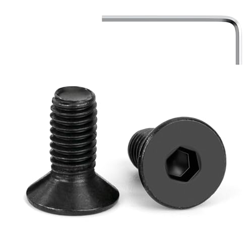 Tunejoy 20 Stück M5 x 12 mm Senkkopfschrauben Schwarz Senkschrauben Edelstahl A2 V2A Senkkopf Innensechskant DIN 7991 Vollgewinde mit Inbusschlüsse von Tunejoy