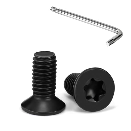 Tunejoy 20 Stück M5 x 12 mm Senkkopfschrauben Torx Schwarz Senkschrauben Edelstahl A2 V2A Maschinenschrauben Senkkopf Innensechskant Vollgewinde mit T25 Inbusschlüssel von Tunejoy